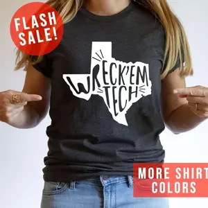 Wreck 'Em Texas Tech College Football Shirt, Texas Football Lovers Apparel, Red Raider Clothing, Tech Gameday Shirt, Football Texas Mama Tee, Wreck'Em Tech
