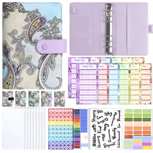 A6pu Leather Budget Planner Notebook, 6-Hole Accounting Journal for Students & Office Use, Perfect Back-To-School Planning Tool