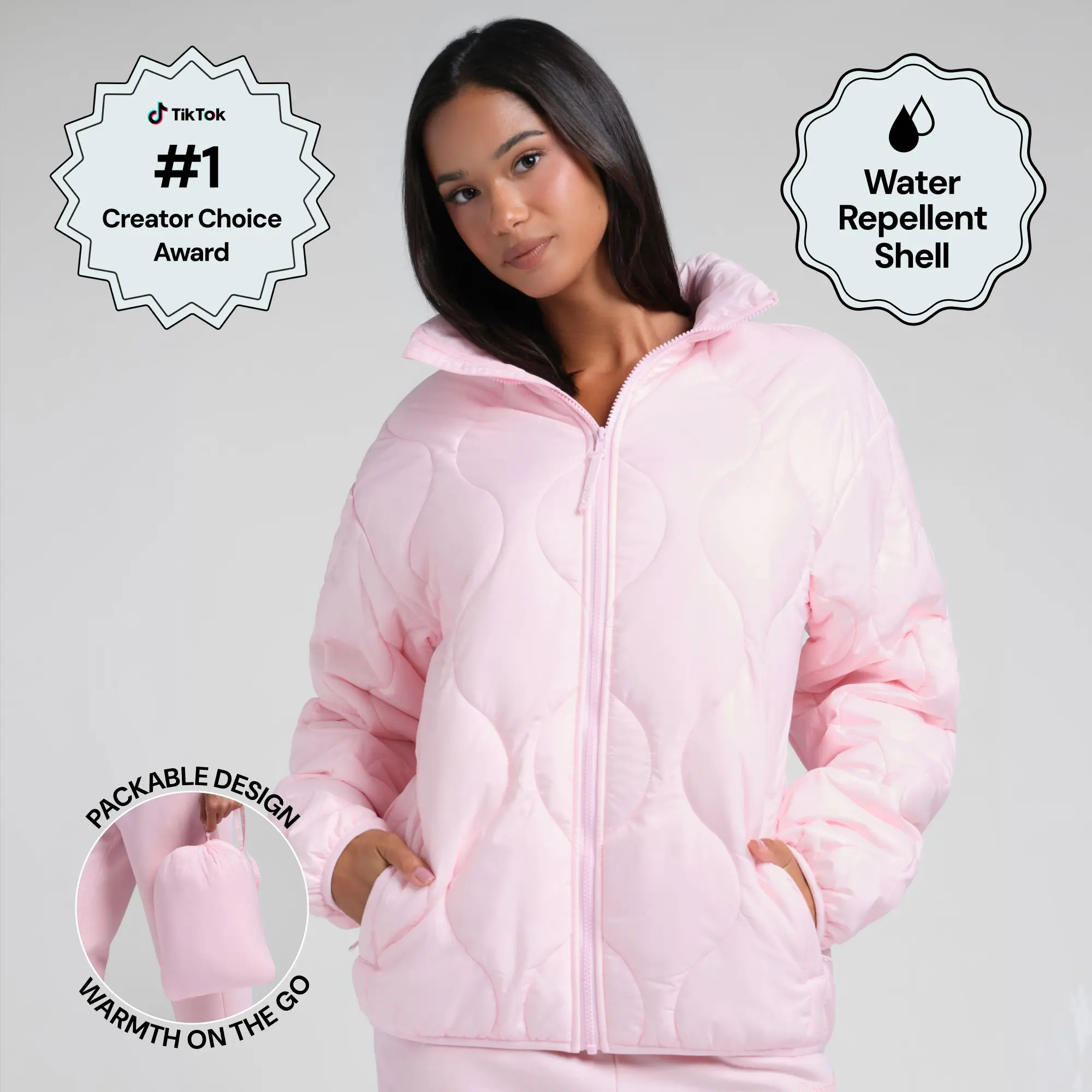 Comfrt | Packable Puffer Jacket | Water-Repellent Lightweight Puffer Jacket That Packs Into Its Own Pouch