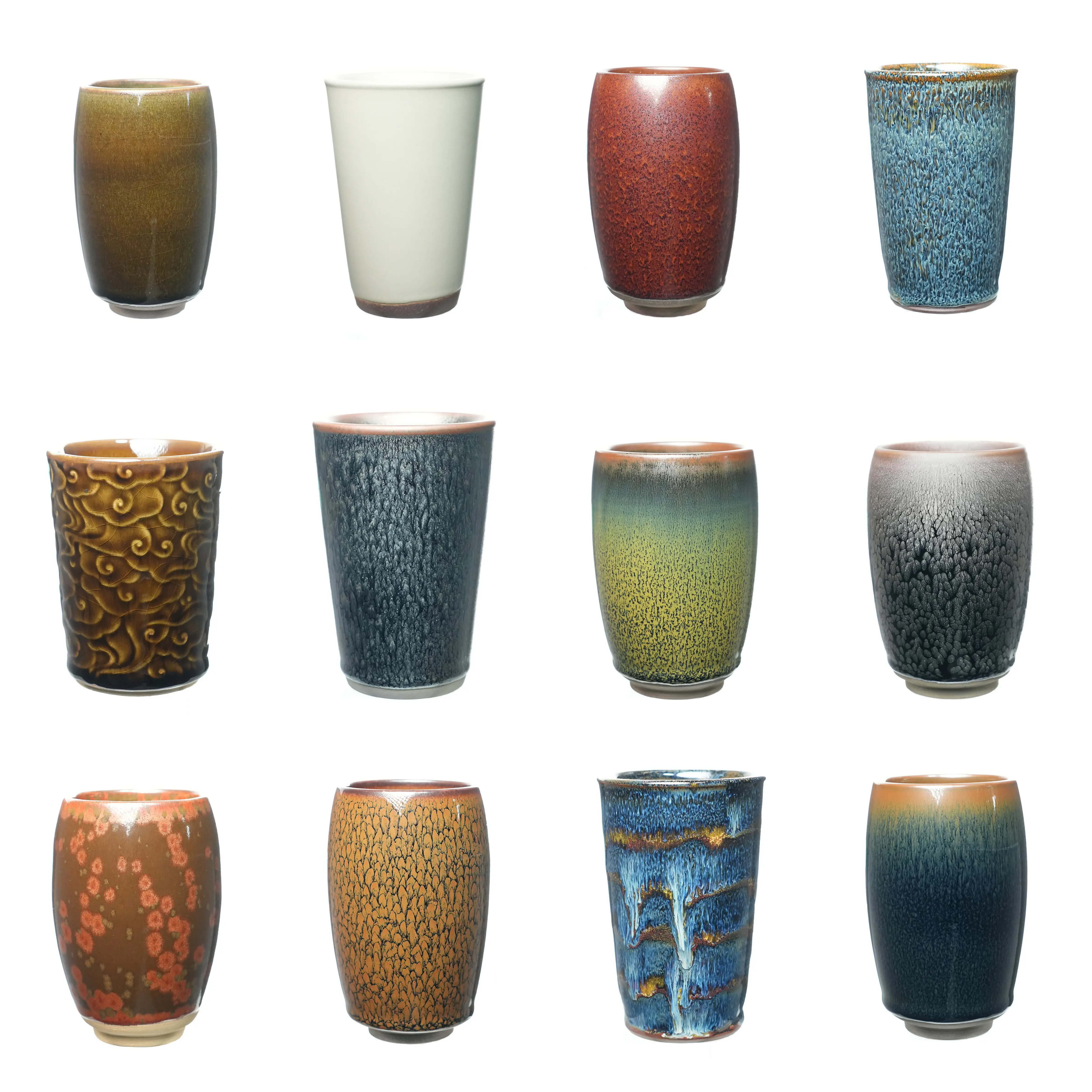 Authentic Handmade Jianzhan Ceramic Tumbler - Artisan-Quality Iridescent Tall Modern Cola Cup, Office & Home Tea Drinking Drinkware, Cultural Heritage Collectible for Collectors, All Ages & Any Occasion Use