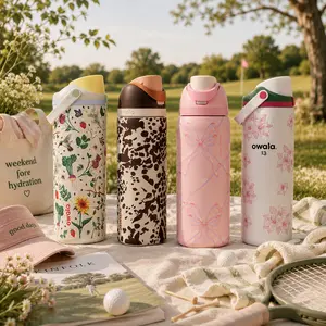 Owala FreeSip Water Bottle Collection 24oz & 30oz – Garden, Golf, Wild & Ribbon Edition Leakproof Insulated Stainless Steel Bottle
