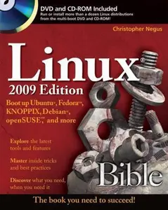 USED-Linux Bible 2009 Edition: Boot up Ubuntu, Fedora, KNOPPIX, Debian, openSUSE, and more by Christopher Negus (Paperback)