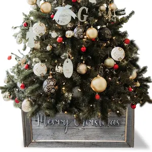Rockin' Wood Barnwood Christmas Tree Box Tree Collar Hook Industrial