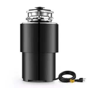 VEVOR Food Waste Garbage Disposal, 3/4HP 1500RPM AC Motor, Continuous Feed Kitchen Sink Garbage Disposer, 3-Bolt Mount Food Waste Grinding System with Splash Guard & Power Cord for Kitchens