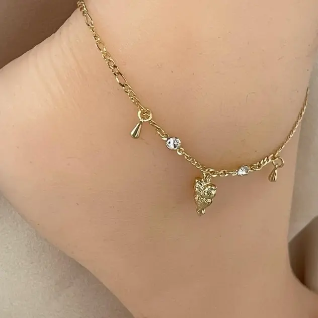 18k Gold Plated Anklet 10 inches
