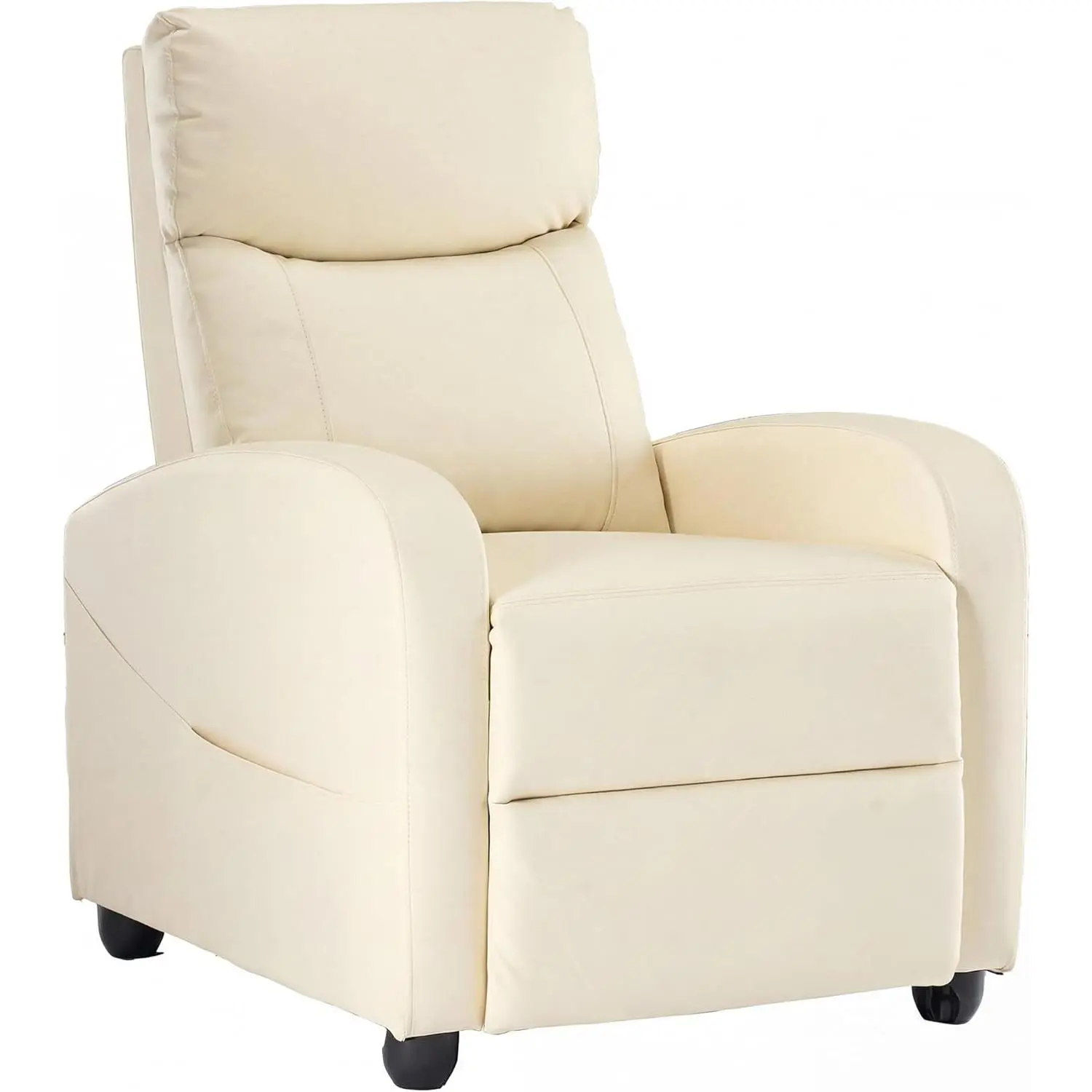 Modern Single Recliner Armchair - Adjustable Height, Lumbar Support, Ergonomic Soft Fabric Upholstery for Living Room, Home Office Furniture
