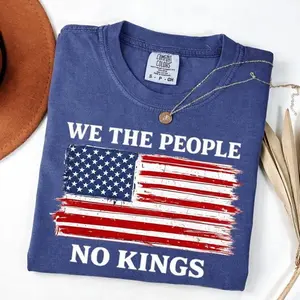 [Sale Up To 50%] No Kings No Fascists We The People Rejecting Kings Since 1776 Comfort Colors Shirt, Anti Trump Tee, Freedom Shirt, No Kings Shirt, Democracy Justice Resist, Graphic Streetwear T-shirt