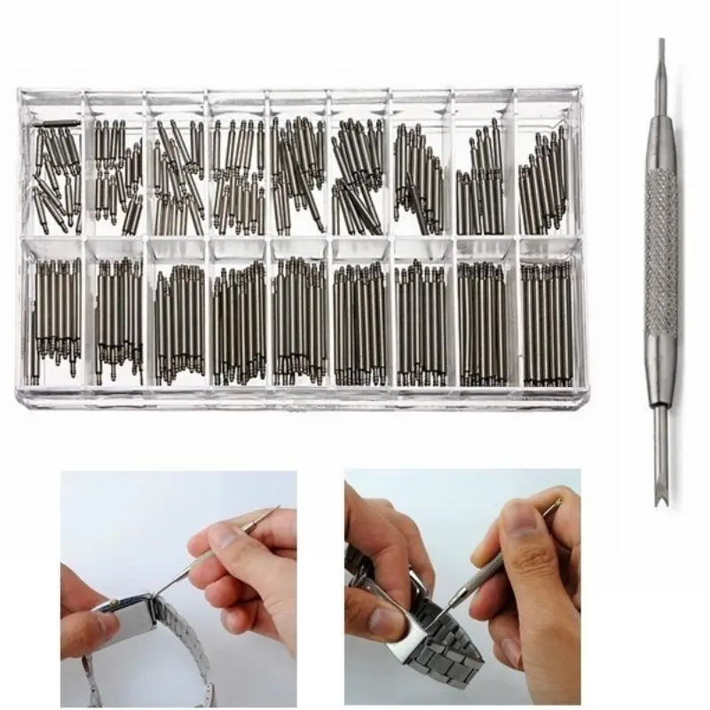 108/144pcs Stainless Steel Spring Bars 8mm to 25mm, Watchband Strap Repair Tools with Pins, Replacement Strap, Essential Watch Accessories for Maintenance, Watch Repair Toolkit