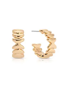 Ettika Small Metal Moderna Hoops – 18k Gold & Silver Plated Minimalist Hoop Earrings for Everyday Elegance