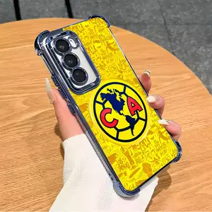 Club American Pattern Luxurious Yellow Cool Design Suitable For Aesthetic Electroplated TPU Casing For SAMSUNG GALAXY S22 S23 S24 S25 Edge FE PLUS ULTRA Four Corners Anti-Fall Transparent Casual Soft Silicone Phone Cases L1706
