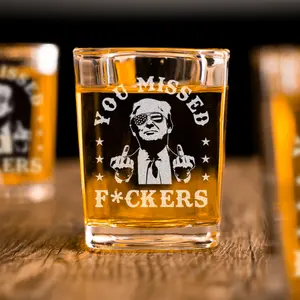 Trump Shot Glass, Whiskey Shot Glass, You Missed F*ckers, Trump Supporter Gift, MAGA, Republican Gift, Stocking Stuffer, Gift for Dad