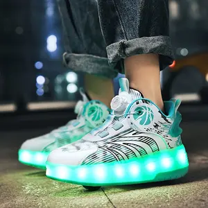 Kids' Cotton LED Light-Up Skateboard Trainers - Breathable Fit, Durable, Hook-Loop Closure, 4-Season Wear, Outdoor Sports Footwear for Boys & Girls