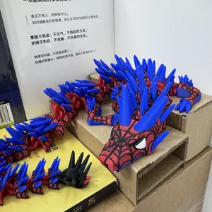 18-in 3D Printed Multi-Pattern Dragon Artistic Statue, Large-Sized Home Decor, Collector Ornament, Home Supply Figurine