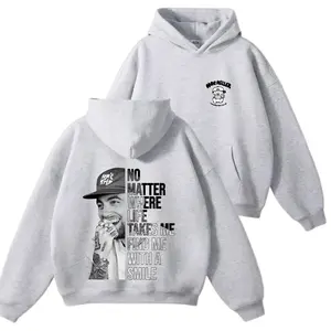 Mac Miller Tiny Desk Concert Hoodie Double-Sided Design Black and White Music Pattern Sweatshirt Front and Back Print Hip-Hop Streetwear Pullover Unisex Full Color Full Size Suitable for Fans Gift cool
