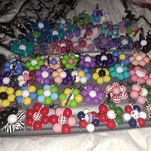 bead flower key chains made my littler different