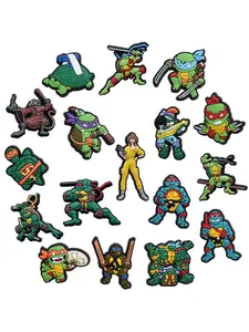 17 Turtle Shoe Charms Decorations, Cartoon Animation Theme, Fits Hole Shoes, Party Gift for Boys Girls Gamers