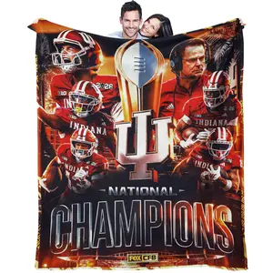 Indiana Team Pattern, Soft, Warm And Lightweight Plush Blanket, Suitable For Bed, Sofa, Car, Room Decoration, Suitable As a Moving And Holiday Gift, Lightweight Throw Blanket