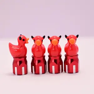 4 Pack Red Devil Duck Valve Stem Caps Funny Tire Caps for Cars Bikes SUVs Cute Wheel Accessories