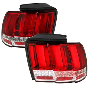 1999-2004 Ford Mustang Sequential LED Tail Lights (Chrome Housing/Red Lens)