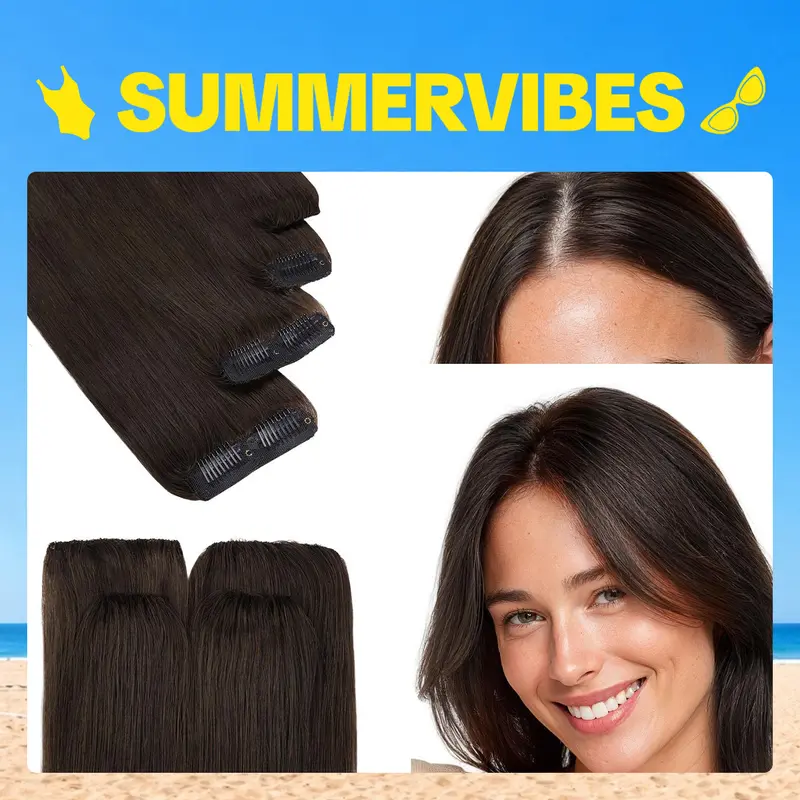 hidden crown clip in hair extensions - TikTok Shop display picture 1
