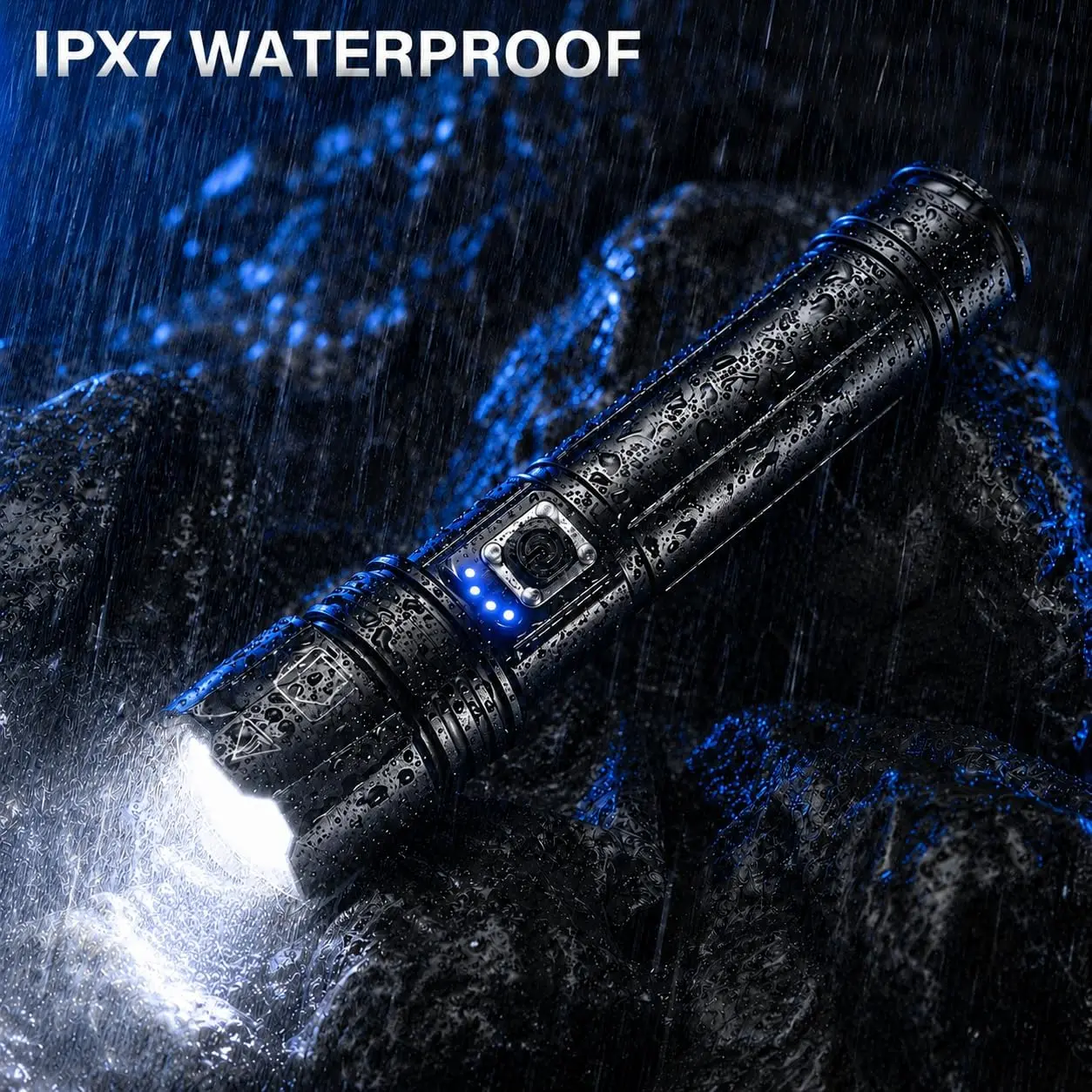 AKNEAR Rechargeable LED Flashlight 99000 High Lumens, Ultra Bright Flashlight with Zoomable Focus, USB-C Rechargeable, 5 Lighting Modes & IPX7 Waterproof, Powerful Handheld Flash Light for Camping, Hiking, Home & Outdoor Use