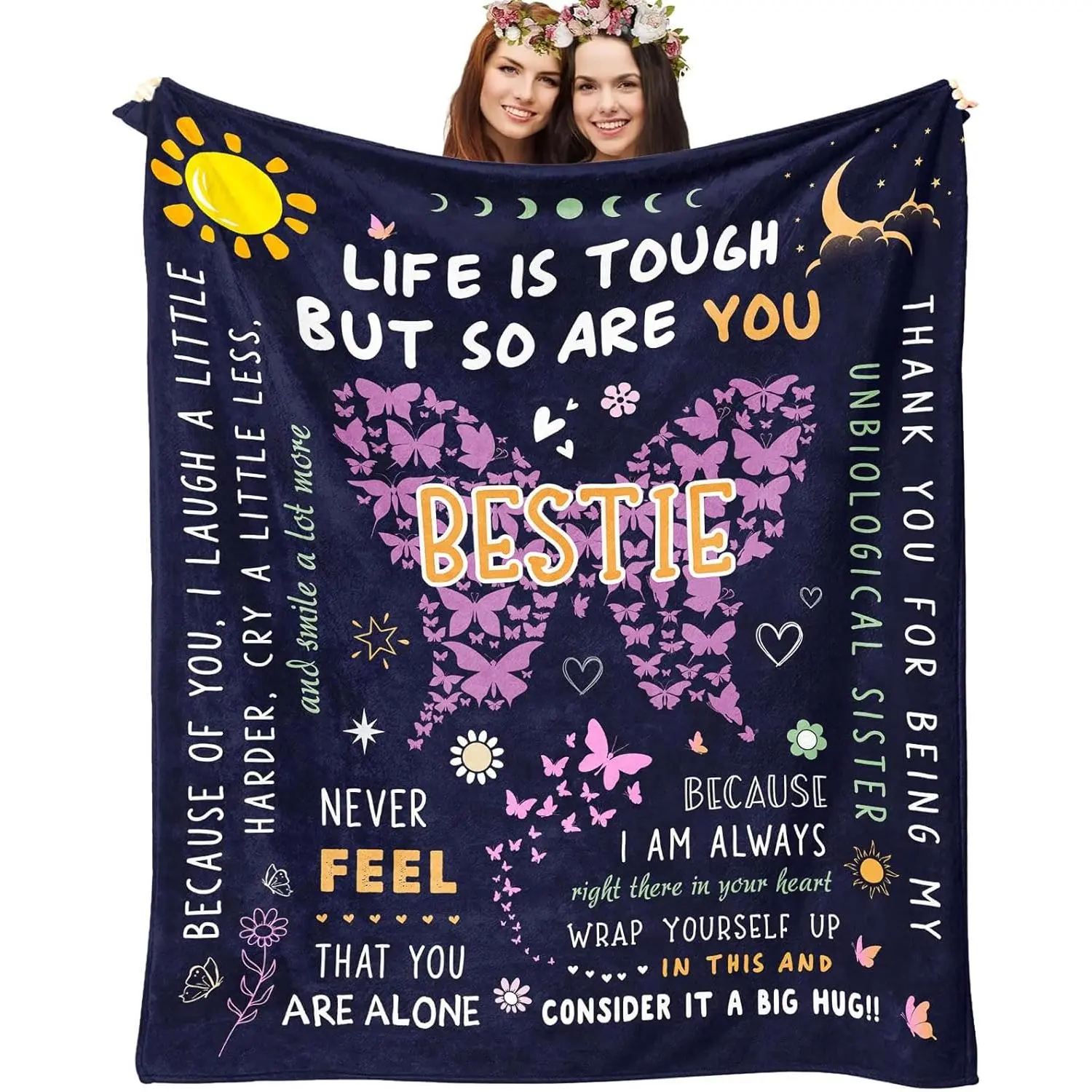 Best Friend Women Gifts Blanket 60"X 50", Graduation Gifts for Best Friends/Bestie/BFF, Best Friend Birthday Gift, Birthday Gift for Woman Friends, BFF Graduation Presents for Her
