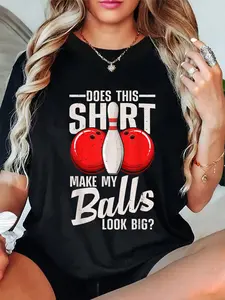 100% Cotton Cool Bowling Design For Men Women Bowling Ball Sport Bowler T-Shirt T-Shirt