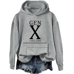 Gen X 1965-1980 We Don't Care Hoodie, Gen X Hoodie Graphic Casual Cotton for Women for Men, Perfect Gift
