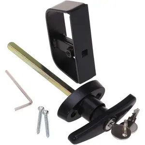 4 1/2 " T-Handle Shed Door Lock Handle with Lock Keyed Alike Garage t Handle Shed Latch Hardware Locking Handle 4-1/2" T-Handle 1kit