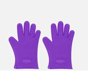 Silicone BBQ Heat Resistant Gloves Oven Grill Pot Holder Kitchen Cooking Mitts