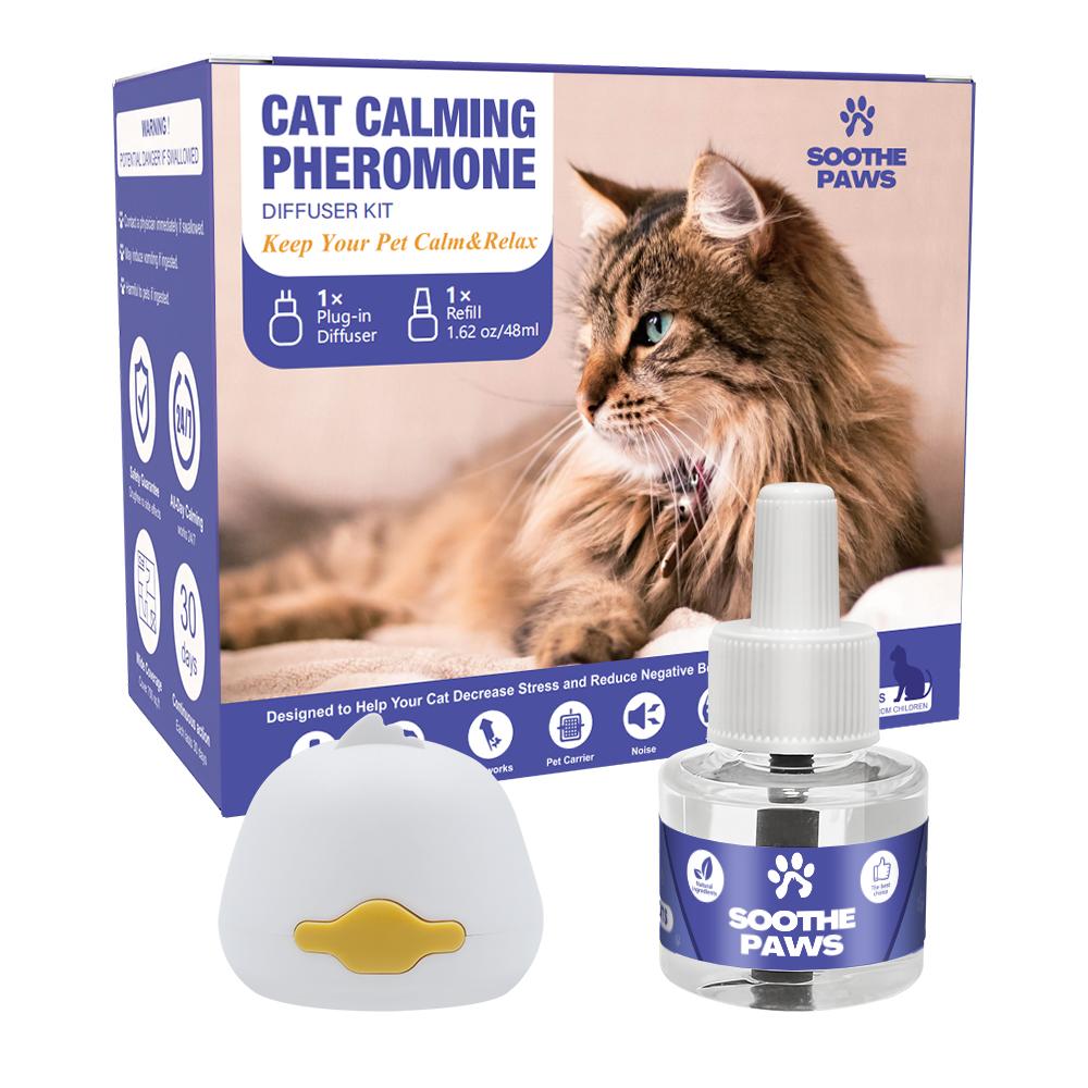 SoothePaws Cat Calming Pheromone Diffuser Kit — 1D+1R or 1D+2R (48 ml Refills) | Unscented & Drug-Free | Helps Reduce Scratching, Spraying, Hiding & Meowing | ~30 Days per Refill | Covers up to ~700 sq ft per Diffuser | 110–220V SoothePaws Cat Calming Pheromone Diffuser Kit — 1D+1R or 1D+2R (48 ml Refills) | Unscented & Drug-Free | Helps Reduce Scratching, Spraying, Hiding & Meowing | ~30 Days per Refill | Covers up to ~700 sq ft per Diffuser | 110–220V
