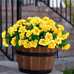 6pcs Lifelike Camellia Artificial Flowers - UV Resistant Fabric Bouquet, Flower Arrangement for Outdoor And Indoor Decoration, Perfect for Planters, Porches, Patios, Balconies, Gardens, Yards - No Container Required, Artificial Outdoor Flowers