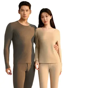 Women's Autumn Winter Thermal Underwear Set, Cashmere Silk Blend, Antibacterial, Smooth, Seamless, Soft, Elegant, Warmer Layers