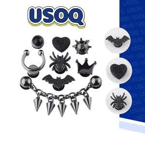 USOQ  8pcs Shoe Charms Decative buckle accessories for cave metal buckle cartoon garden hardware shoe decoration Footwear Comfort chain design decorative Bridal Pedal
