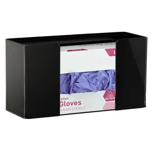 Adir Glove Holder for Wall Mount   Glove Dispenser Station for Tissue Box, Disposable Rubber Gloves   -  Glove Organizer for , Labs  (Black for 1 Box)