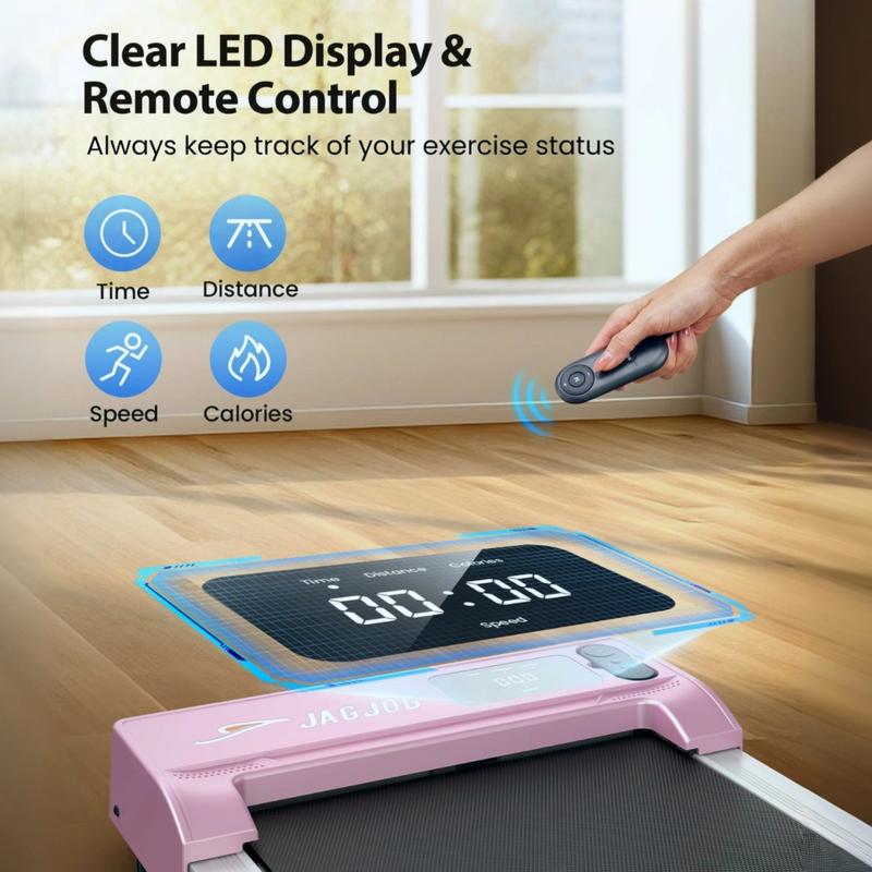 【PINK POWER】Walking Pad Under Desk Treadmill , 3 in 1 Portable Folding Walking Jogging Running Machine with Remote Control & LED Display for Home/Office, Larger Running Area, Quiet for Fitness in Small Spaces