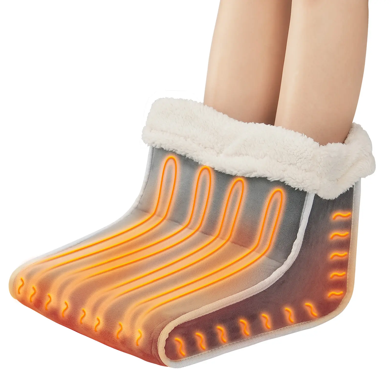 Spring New Arrivals Electric Foot Warmer - Double-Sided Heating Pad, 6 Heat Levels Controller, 2/4/6/8 Hours Timer & Auto Shut-Off, Ultra-Soft Flannel Washable Heated Boots, Blood Circulation Boosting Gift for Women