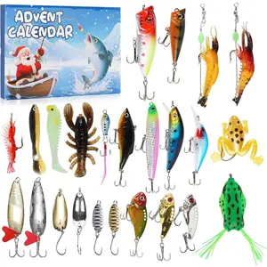 Fishing Advent Calendar 2025-24 Days of Christmas Countdown Calendar with Fishing Lures Set for Fisher Adult Men Teen Boys - Christmas Gifts for Dad Men Stocking Stuffers