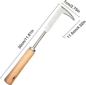 Crack Weeder Crevice Weeding Tool,Manual Weed Removal Tool with Protective Case,Paver Weed Removal Tool with Wooden Handle,L Shape Weed Crevice Tool for Sidewalk Driveway Garden