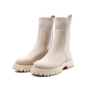 Women's Knit Chelsea Platform Ankle Boots