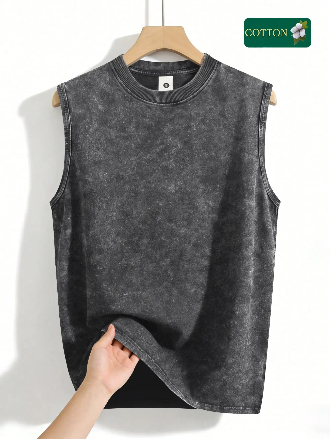 Men's Duck Print Knitted Vest Top, Washed Fabric Casual Wear for Summer Holiday Streetwear & Outdoor Activities, Knitting, Cooling Vests, Crew Neck, Outdoors, Playful Duck Print, Fitted Cut, Shorts, Jeans