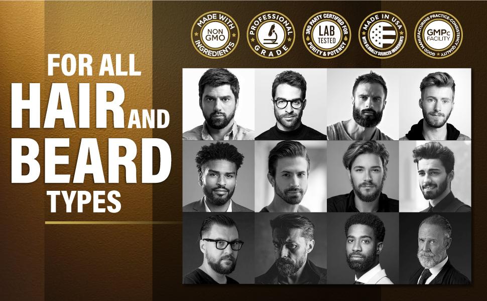 24-in-1 Hair+Beard Growth Supplement - Biotin 10,000mcg, Collagen, Patented OptiMSM, goMCT, Saw Palmetto | 60 Day Supply | Naturally Regrow Stronger, Thicker, Healthier Hair & Stop Hair Loss