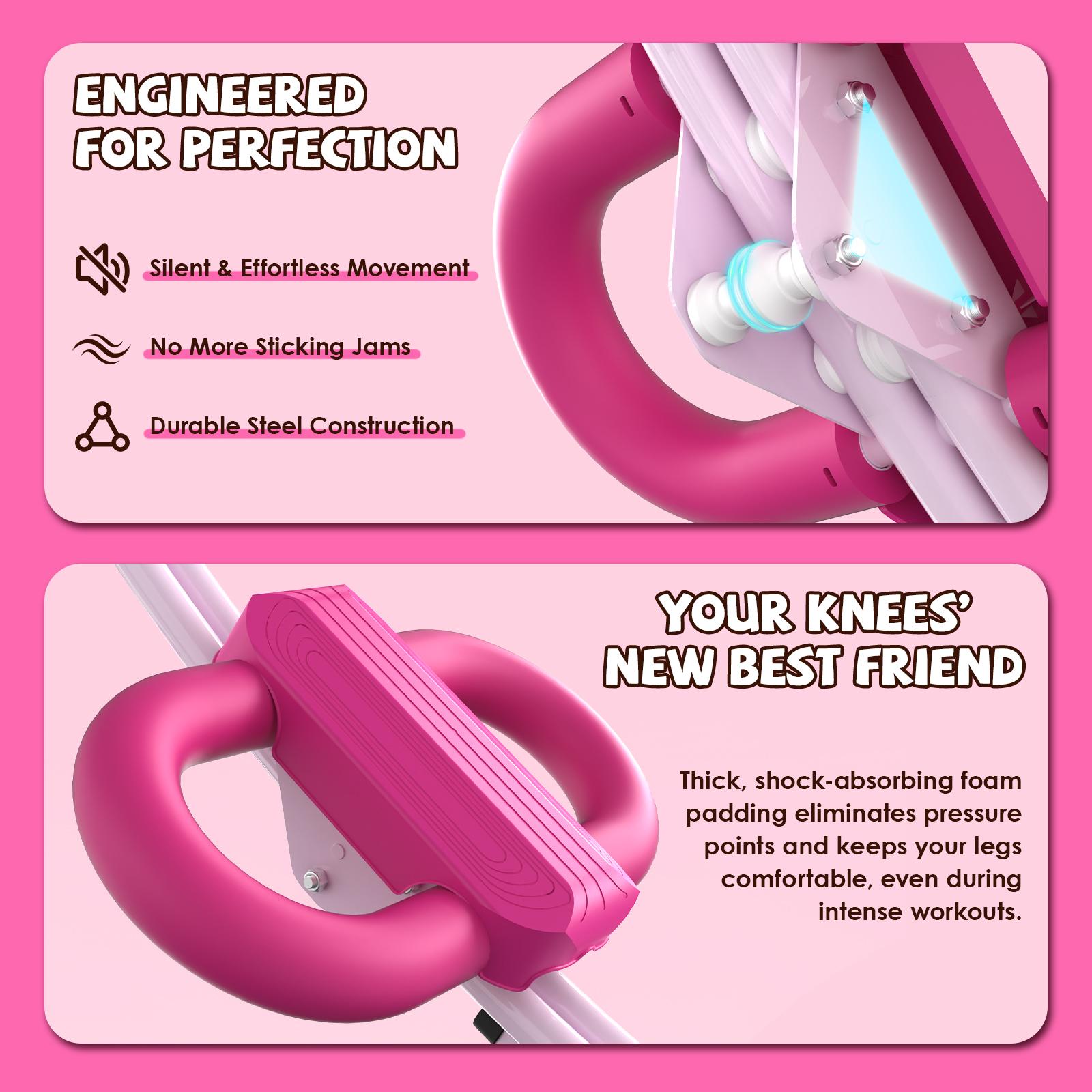 Foldable Ab Trainer Machine with LCD Monitor, 440 lbs Weight Capacity, Adjustable Core Workout Equipment for Abs, Arms & Legs, Home Gym Fitness for Women