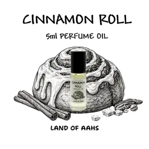 CINNAMON ROLL 5ml Perfume Oil - Roll On Rollerball Fragrance For Body Care Buttery Cake Dough Brown Sugar Buns Gourmand Bakery Foodie Scent