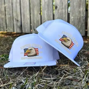 United States 250th Anniversary Hat, 1776-2026 American Eagle Embroidered 7 Panel Cap, Patriotic USA Birthday Gift, Camo Trucker Hat