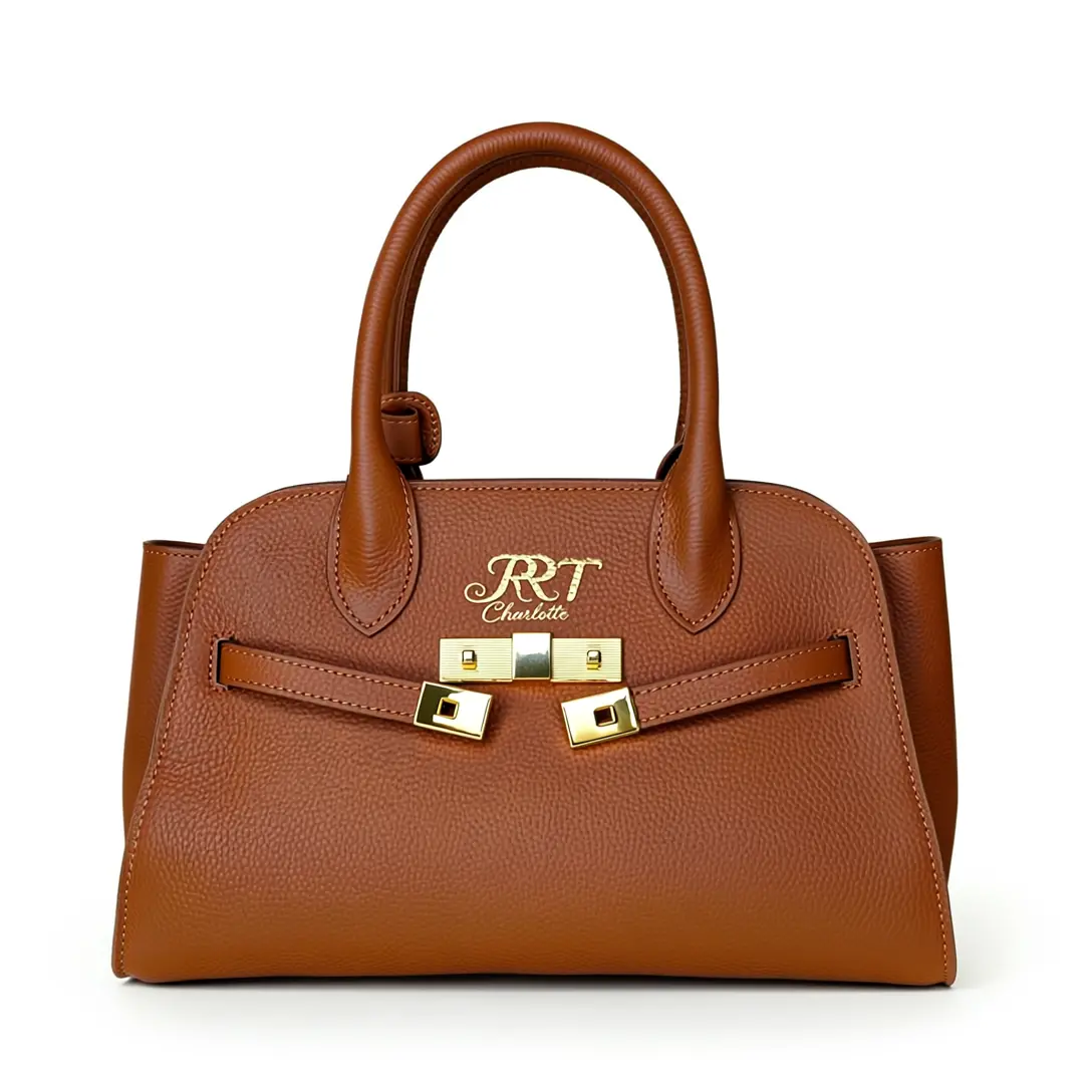 The Charlotte Handbag - Retro Timeless Genuine Leather, with Shoulder Strap