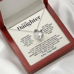 Necklace Jewelry Gift Set for Daughter with Message Card, Anniversary Necklace, Birthday Christmas Gift for Women, Pendant Chain Necklace