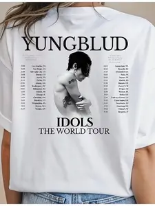 Yungblud 2025 IDOLS Tour T-Shirt - Official Album & Concert Merch, Pure Cotton Iconic Logos Print Tee Suitable for Fans, Perfect Gift for Yungblud Fans (Casual Wear)