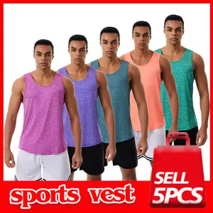 Men's Five-Piece Fitness Vest Quick-Dry Sports Vest Sleeveless Shirt Muscle Training Running Vest Basketball Vest Soccer Vest