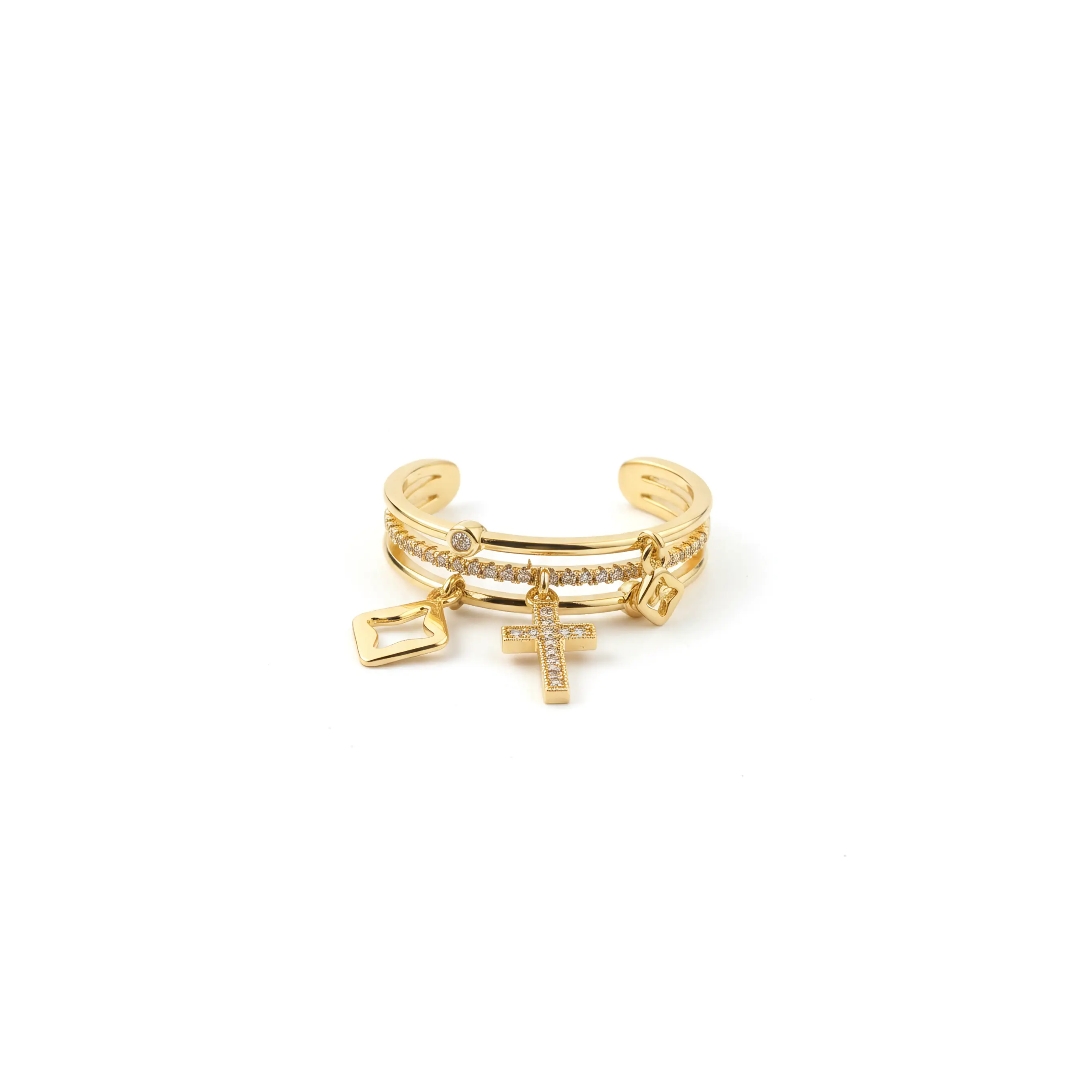 Triple Charm Ring
